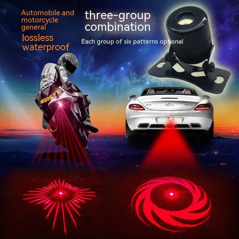 Universal vehicle laser fog lamp with aluminium housing for anti-collision warning.