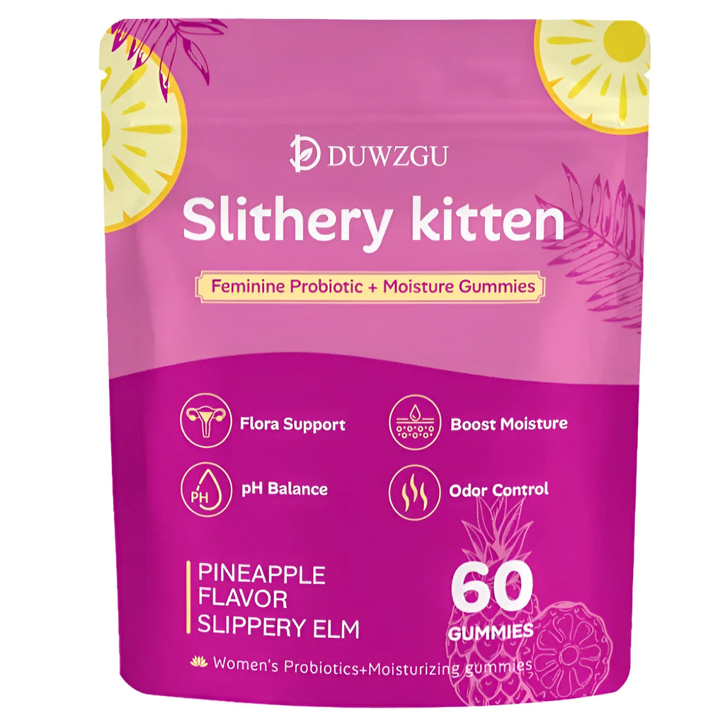 Female Probiotic Moisturizing Gummy supplement in picture colour, chewable format for women's gut health and skin hydration