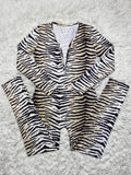 Women wearing a leopard print long-sleeved home jumpsuit with full-length trousers, mid-waist, polyester fibre, size S-XXL