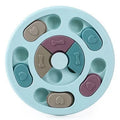 Dog puzzle feeder toy with sliding parts in blue, 28.5cm, for slow feeding and IQ training