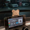 Cartoon-style fabric plush doll for car centre console decoration in bear or rabbit designs