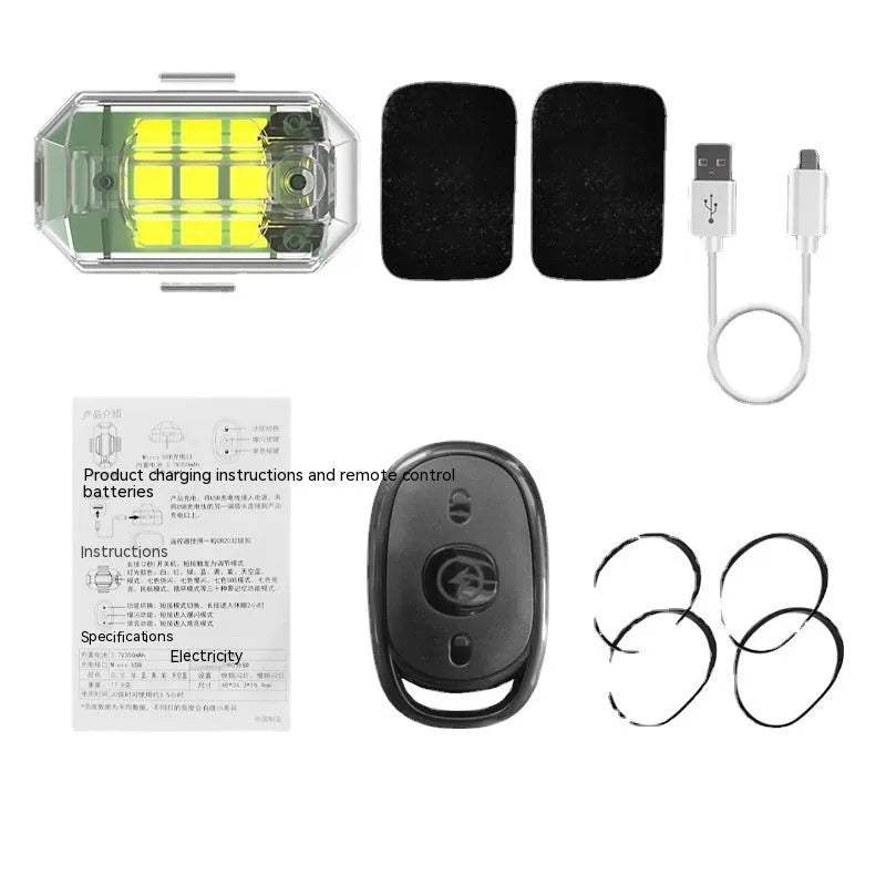 Strobe light remote control kit with four 5W ABS lights for car motorcycle bicycle modification
