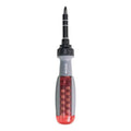Ratchet screwdriver with retractable shaft, chrome vanadium steel bits, and ABS handle