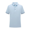 Short-sleeved polo work shirt for beauticians in cool silk cotton fabric with asymmetrical design