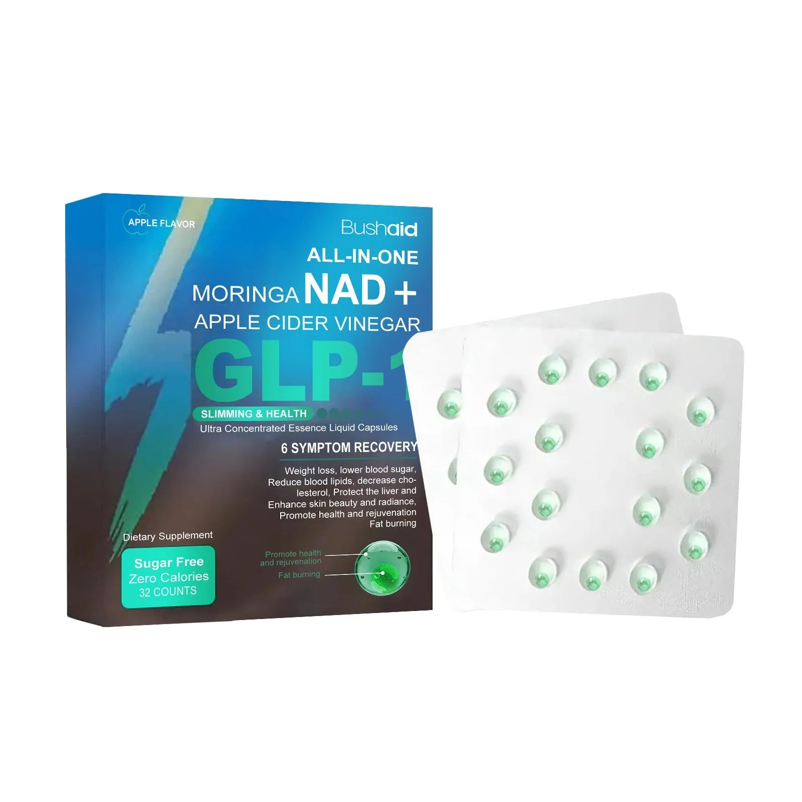 32 count pack of gelatin-encapsulated probiotic beads for intestinal health and digestion support