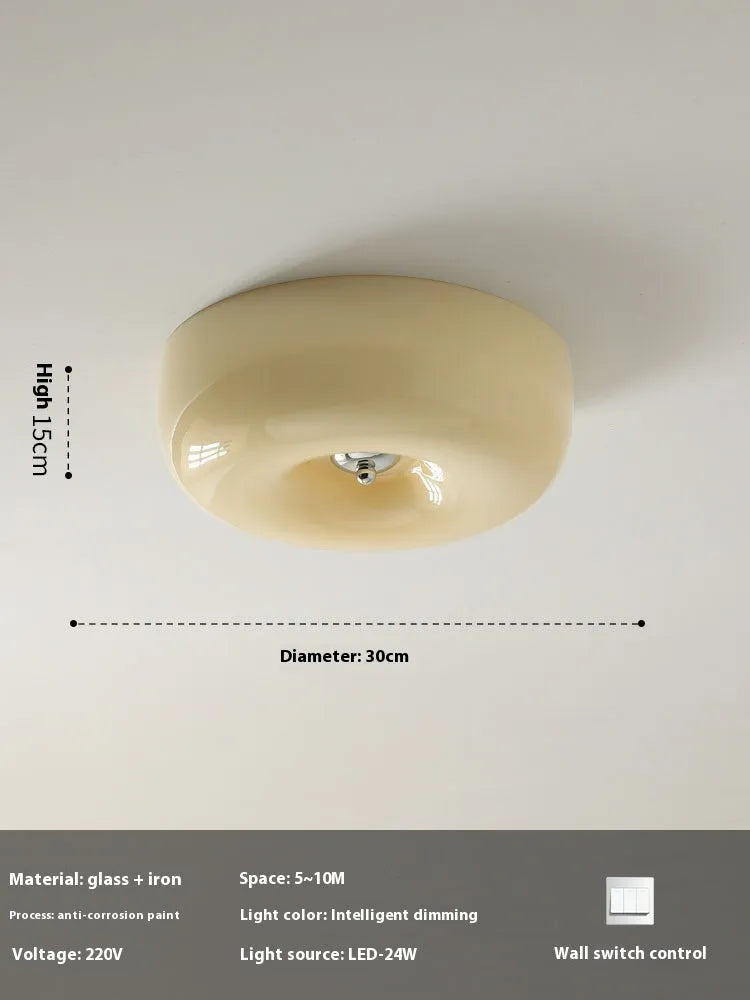 American-style cream coloured bedroom ceiling lamp with three-colour light.