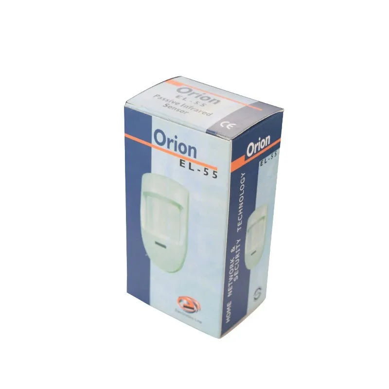 White wired PIR motion sensor detector wall mounted with 120 degree angle