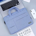 Waterproof Oxford cloth 15.6-inch laptop bag in dark grey with sewing line detail