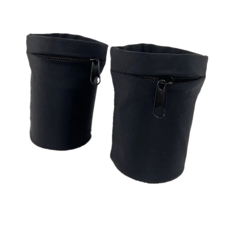 Wrist bag armband sleeve showing 10cm by 10.5cm phone compartment and protective packaging.