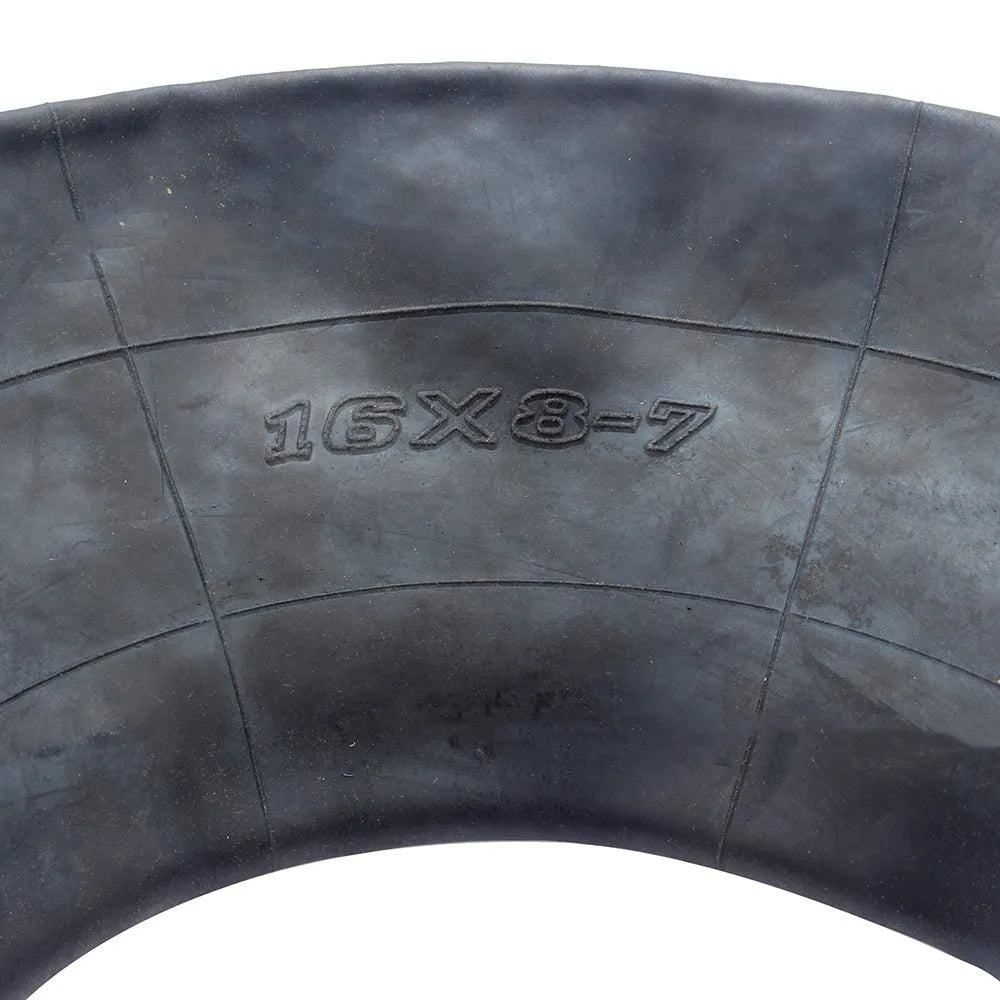 Two 16x8.00-7 inner tubes with TR13 straight valve stems and four black dust caps.