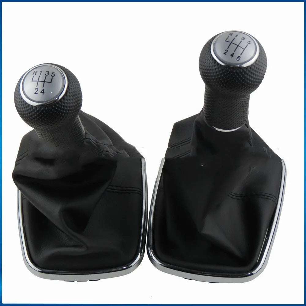 Silver and black six-speed manual gear shift knob replacement for Volkswagen Golf Mk4