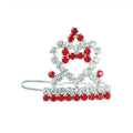 Crown dog and cat hairpin ornament, 3cm barrette in pink, blue, purple, or red with copper, rhinestone, and silver plating