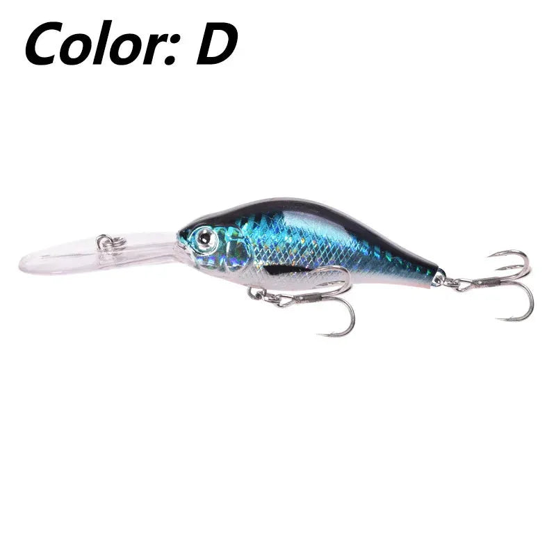 Little fat man Mino fishing lure showing floating rock design and deep diving tongue board