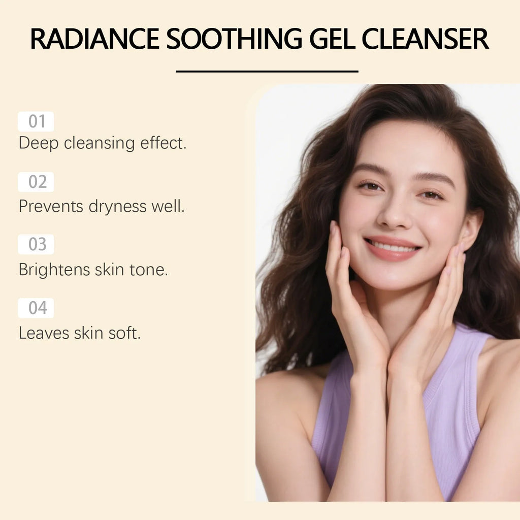 100g nourishing hydrating cleansing gel tube, 4.6 x 14.7cm packing, refreshing face wash for general use