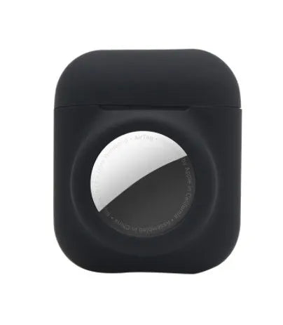 Silicone flip cover case for Apple AirTag showing twelve colour options including luminous green and avocado
