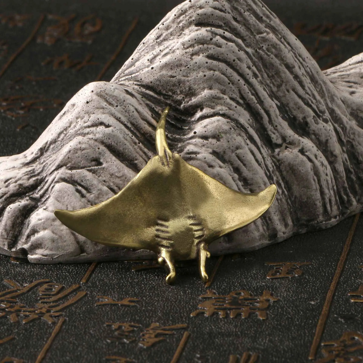 Brass devil fish ornament decoration in the colour shown, single brass fish figurine for display