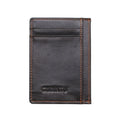 Men's solid colour genuine leather card holder 7.8cm by 10.7cm slim design