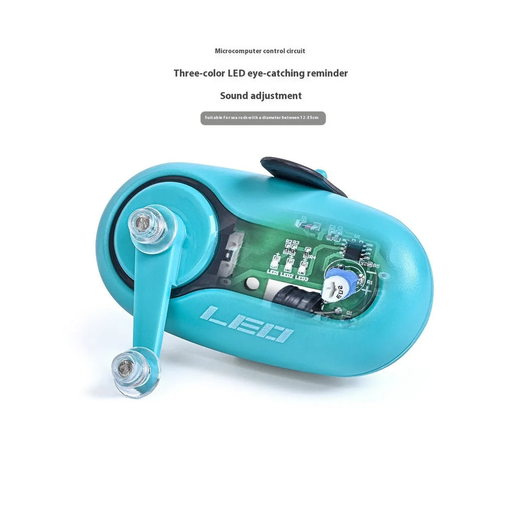 Intelligent automatic night fishing rod alarm with induction lamp in black rocker style