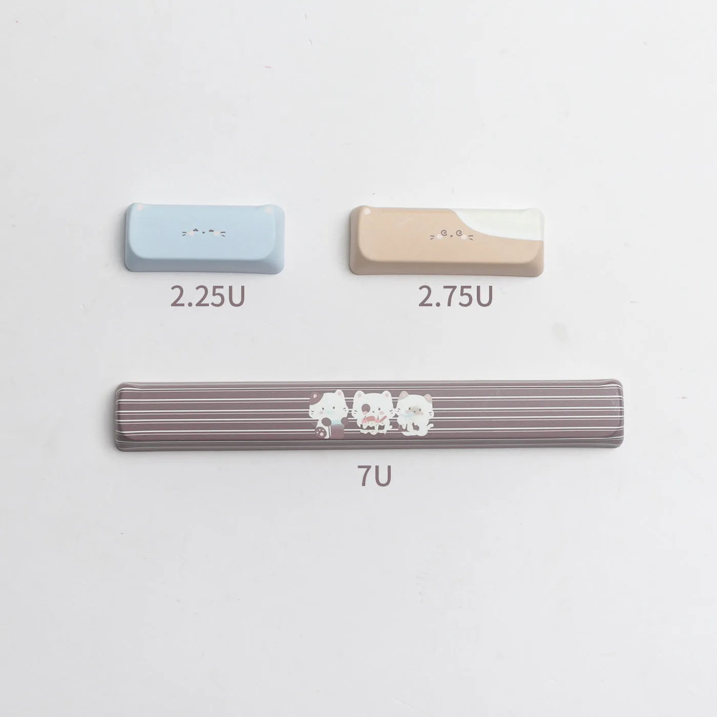 High Sea Salt Cat themed PBT keycap set for mechanical keyboards on a grey background.