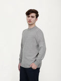 Men's regular-fit wool pullover sweater shown in light grey colour.