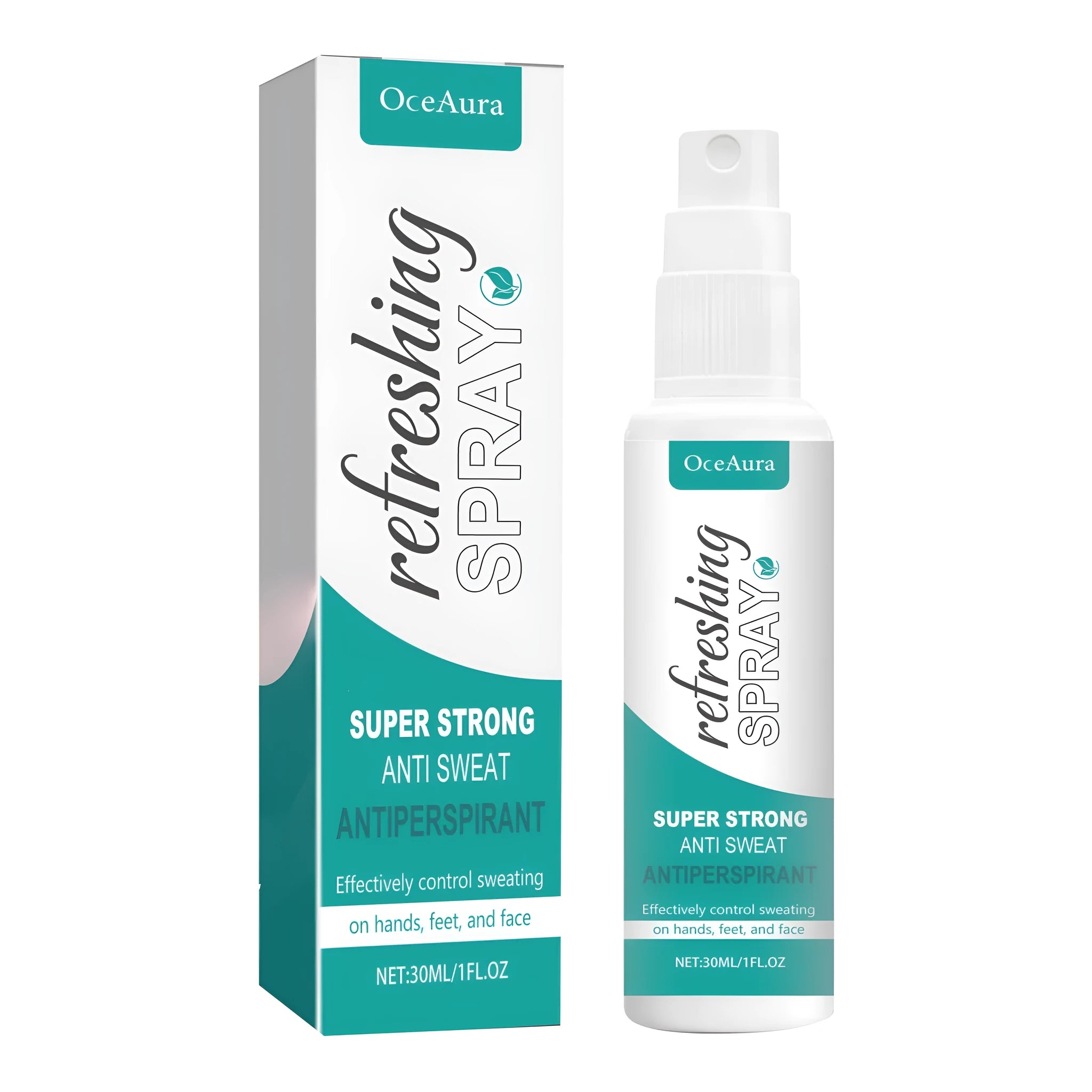 Refreshing Spray 30ml bottle with menthol cooling mist in compact plastic packaging