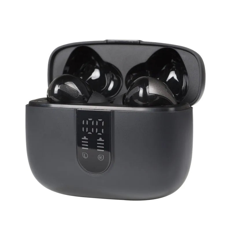 Jerry X08 wireless Bluetooth earphones with charging case in black, grey, or white colours