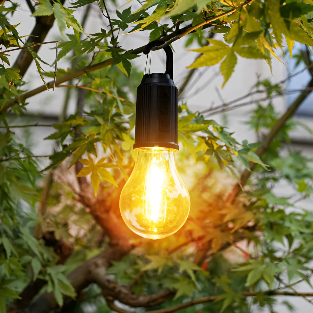 Five solar-powered outdoor lantern light bulbs with pastoral style ABS plastic housing