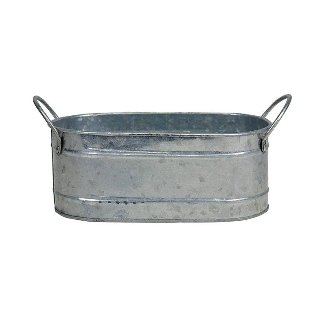 White square iron succulent flowerpot for desktop use, 10cm wide.