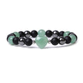 Hand-cut peach heart stone bracelet with geometric moon planet design in Tigereye colour