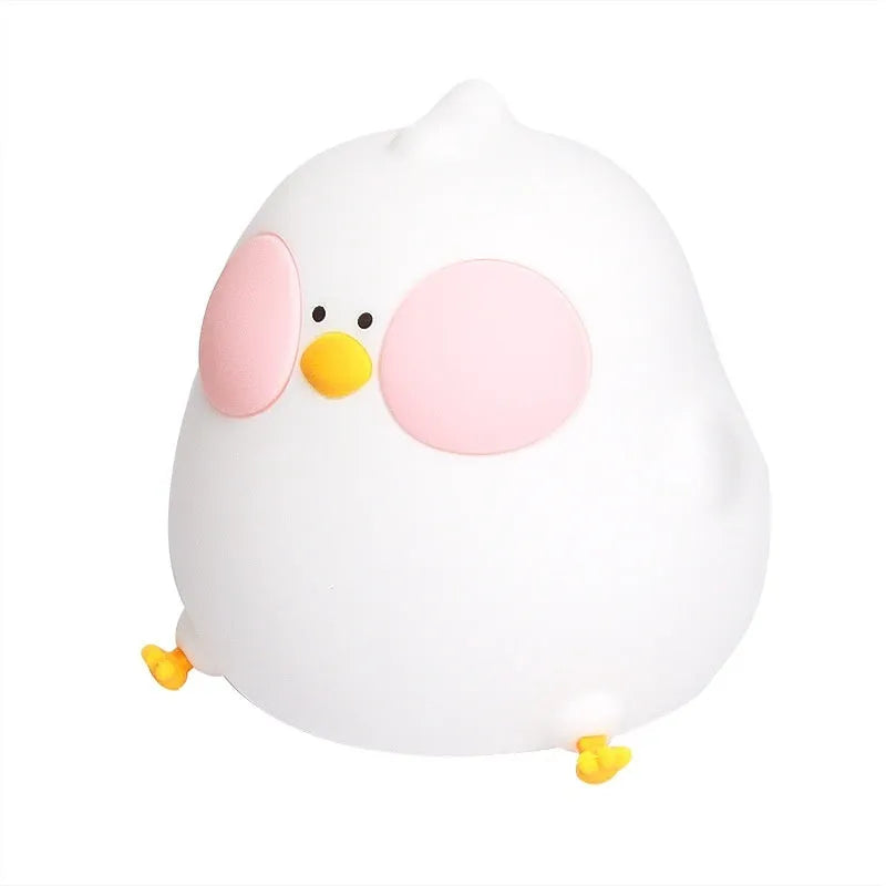Cool chicken silicone night lamp with colourful glowing light and remote control