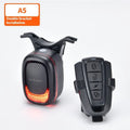 Compact bicycle taillight with intelligent brake sensing and wireless remote control, 5.4x3.6x3.1cm