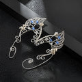 Handmade elf ear clip for women leaf shape gold pair clip-on earrings European American design electroplating finish