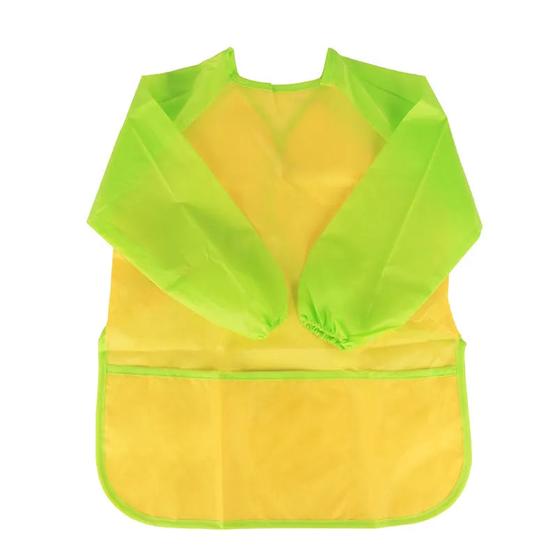 Children's painting bib apron in blue polyester synthetic fibre size M for height 120cm
