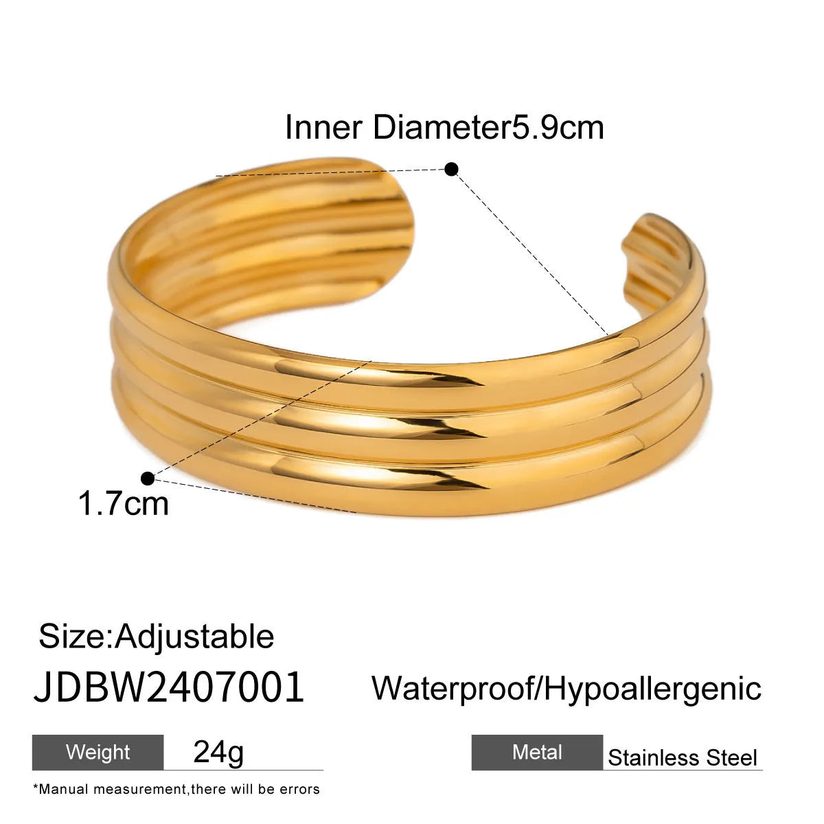 Light luxury stainless steel bracelet with buckle, electroplated finish, connection design, on white background