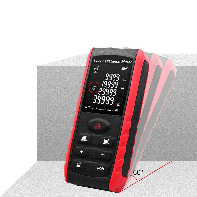 Hand-held laser range finder measuring instrument with compact ABS housing for decoration projects