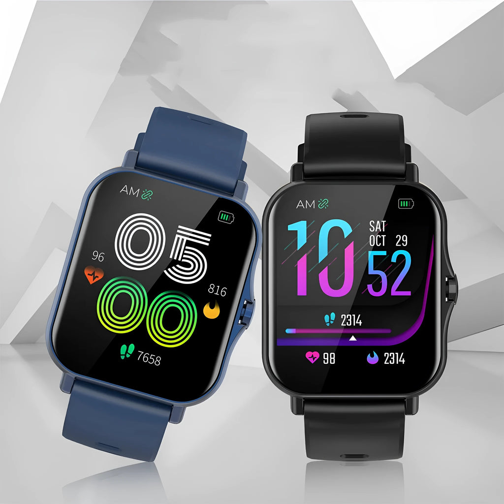 W10 Bluetooth smart watch for heart rate and blood pressure monitoring in silver colour.