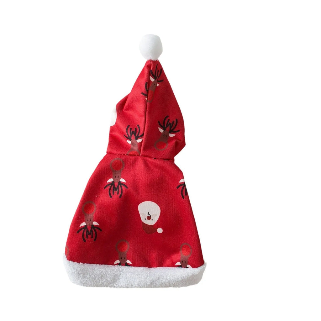 Red Riding Hood cape costume for cats in seasonal red or green colours with size options