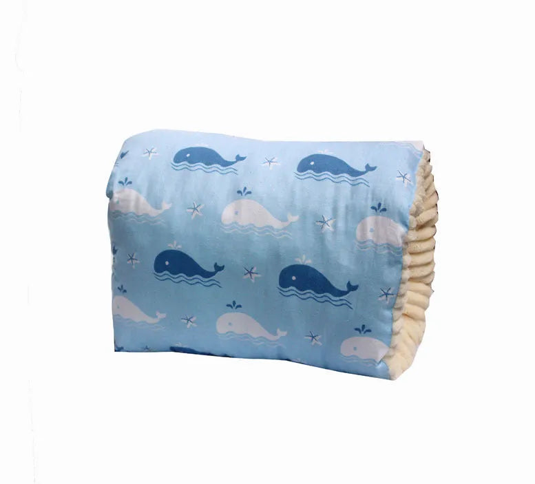 Adjustable cotton nursing arm pillow for breastfeeding support in blue triangle colour, 25x23cm, machine washable