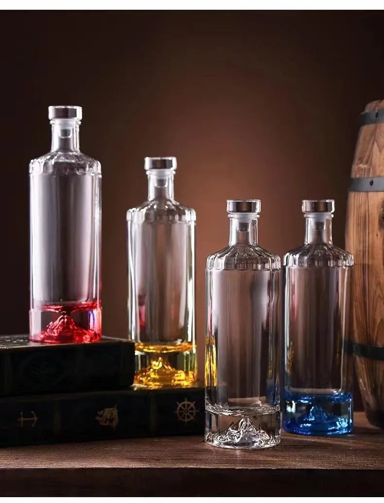 500ml thickened crystal glass wine bottle transparent colour empty