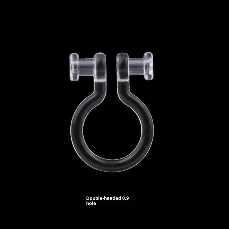 Transparent plastic resin U-shaped ear clip converter for turning ear studs into clip-on earrings, unisex
