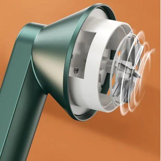 Pilling ball remover device in green or white, USB or battery powered, for sweaters and knitwear