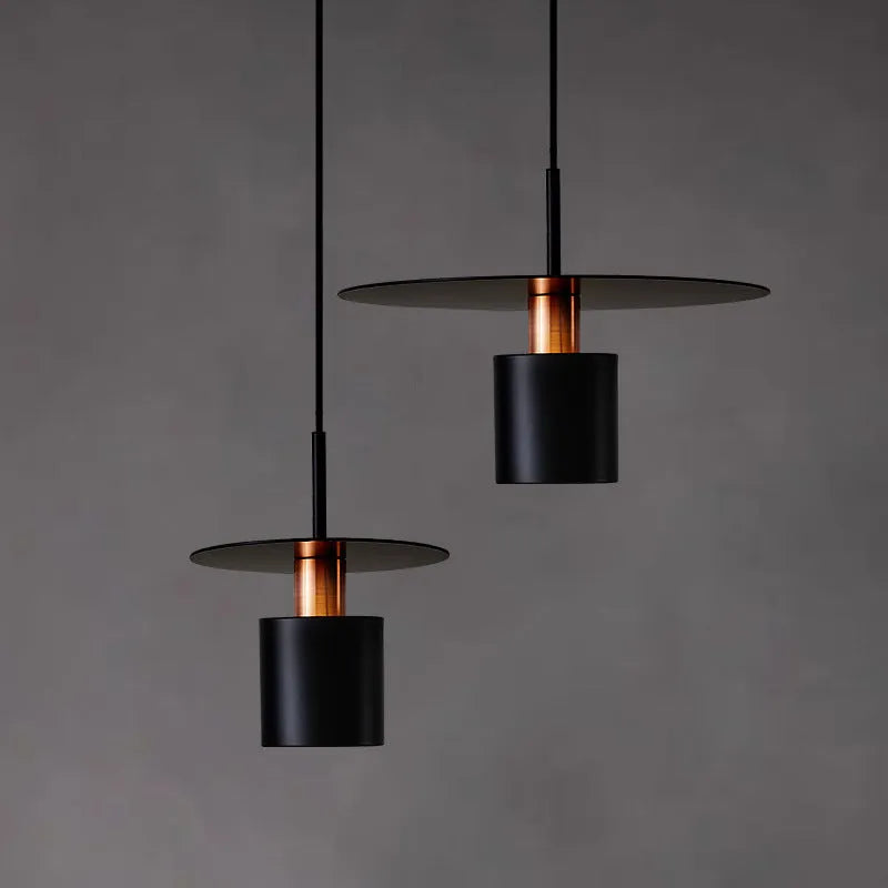 Modern minimalist small droplight chandelier in black 30cm diameter for bedroom or study