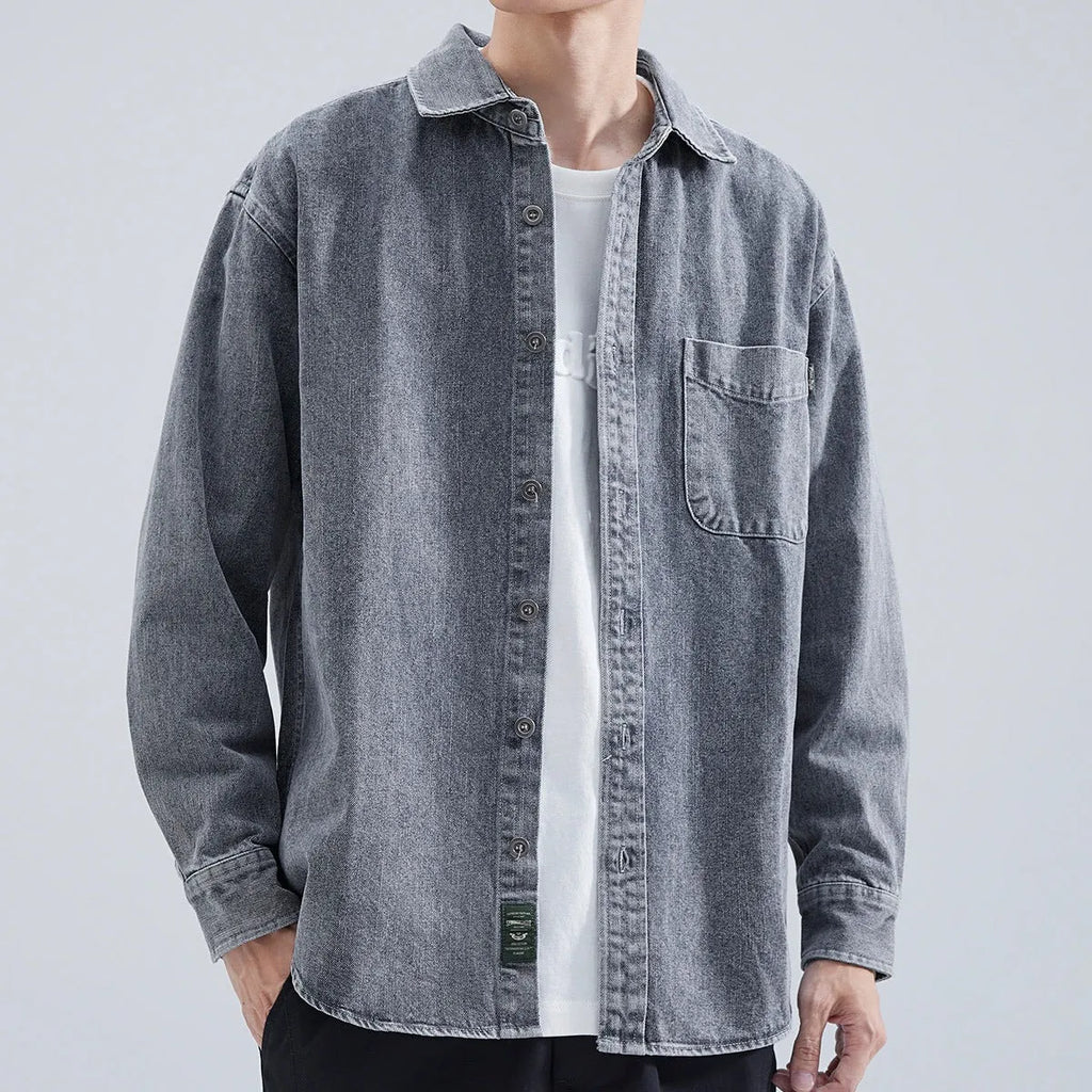 Fashion brand loose cargo autumn coat in black, slim fit with thickening fabric for teenagers