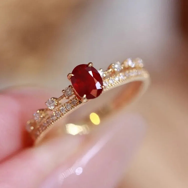 S925 sterling silver ring for women, yellow gold colour, geometric shape, US sizes 6-10