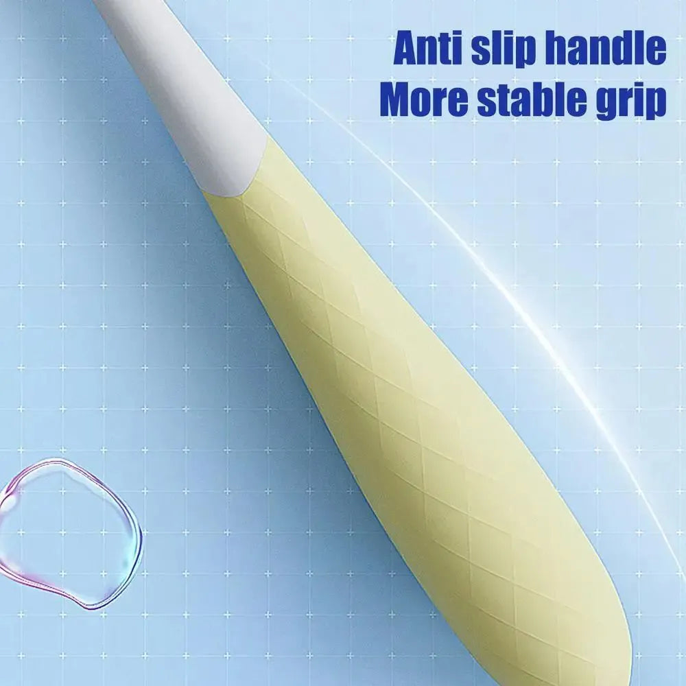 Cat toothbrush with anti-slip handle, 15cm, for kittens and small dogs, in blue or yellow with flat or pointed head