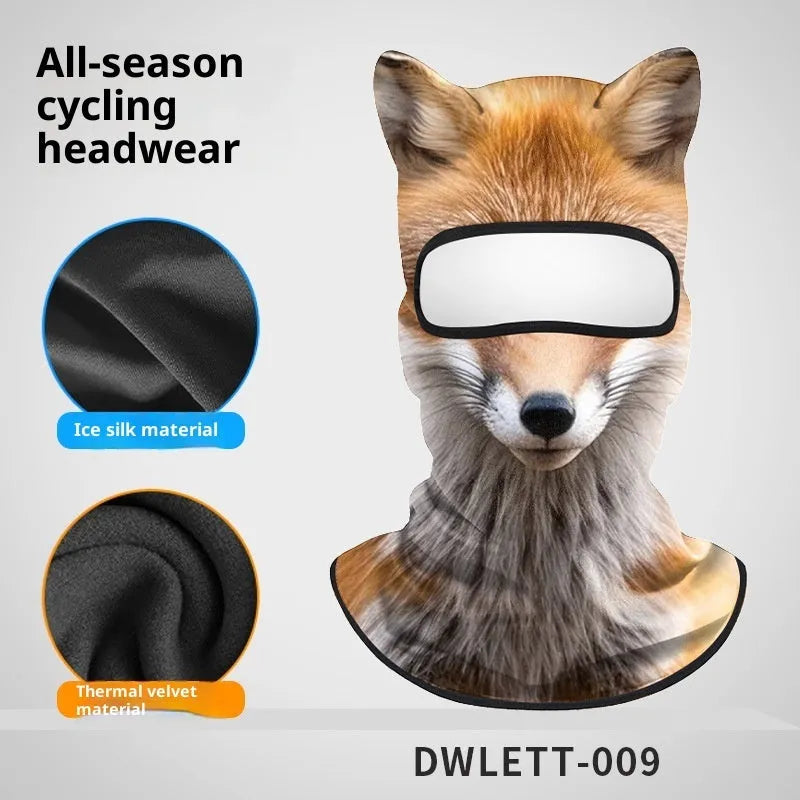 Quick-drying polyester motorcycle sunshade hood in black, worn under a helmet for dust and sun protection