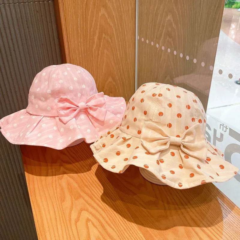 Children's large brim sun hat in flower beige made from ice linen viscose fibre for girls
