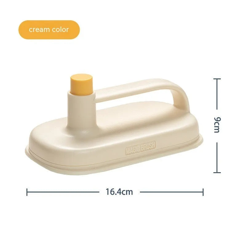 Magic Brush cleaning tool with plastic handle and stack of 50 white disposable non-woven fabric rags