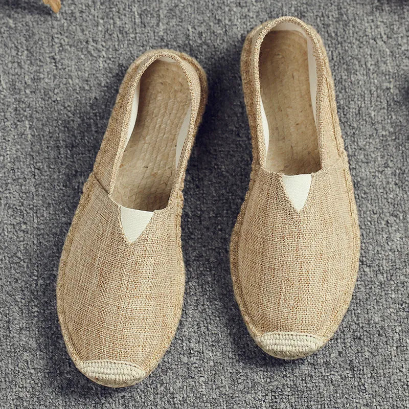 Men's solid colour canvas casual shoes with round toe in black, grey, white, dark brown, or light brown.