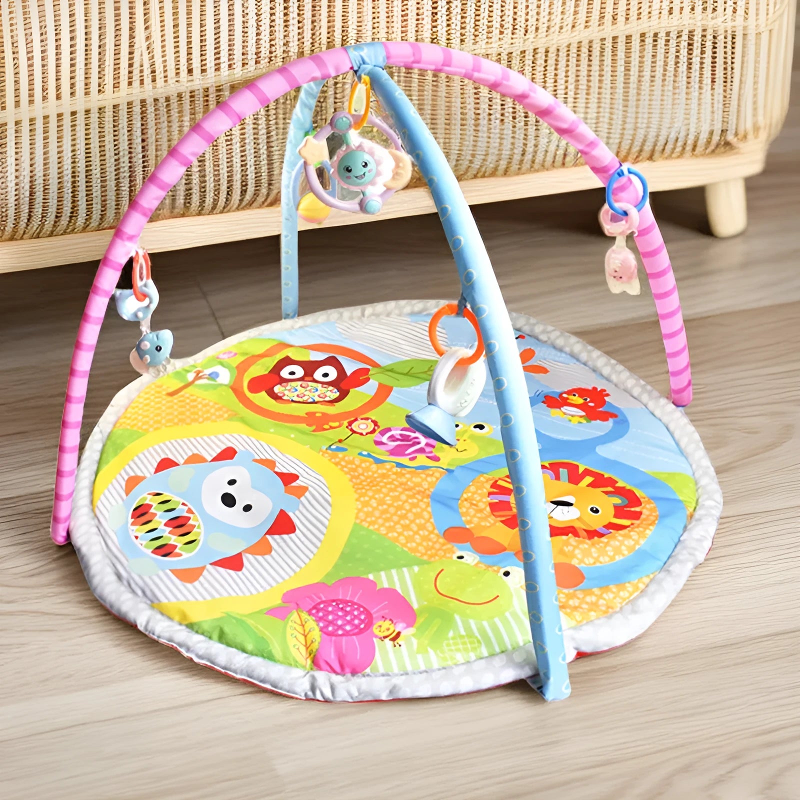 Velvet baby gymnastic rack game blanket crawling carpet for teenagers with small animal design
